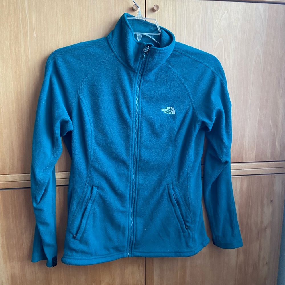 The north face blue fleece jacket